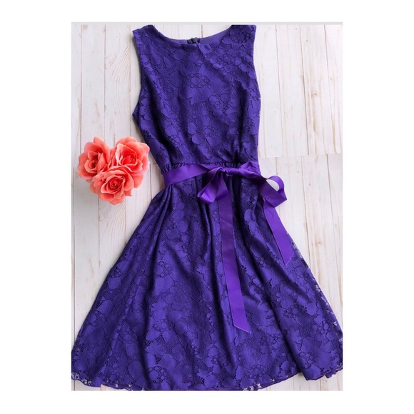Rise Dresses & Skirts - Rise ModCloth purple floral print lace dress